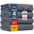 Utopia Bedding Washable Underpads 34" x 36" (Pack of 4), Waterproof Reusable Heavy Absorbency Incontinence Bed Pads for Adults, Kids, Elderly and Pets, Bedwetting Pads for Sofa and Couch (Grey)