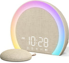 ANJANK Extra Loud Alarm Clock with Wireless Bed Shaker, Vibrating Dual Alarm with Light Wake Up for Heavy Sleepers & Hearing Impaired, 9-Color Night Light, 8 Sounds, 0-100% Dimmer, USB Charger
