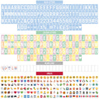 BONNYCO Blue Cinema Light Box with 400 Letters, Emojis and 2 Markers, USB