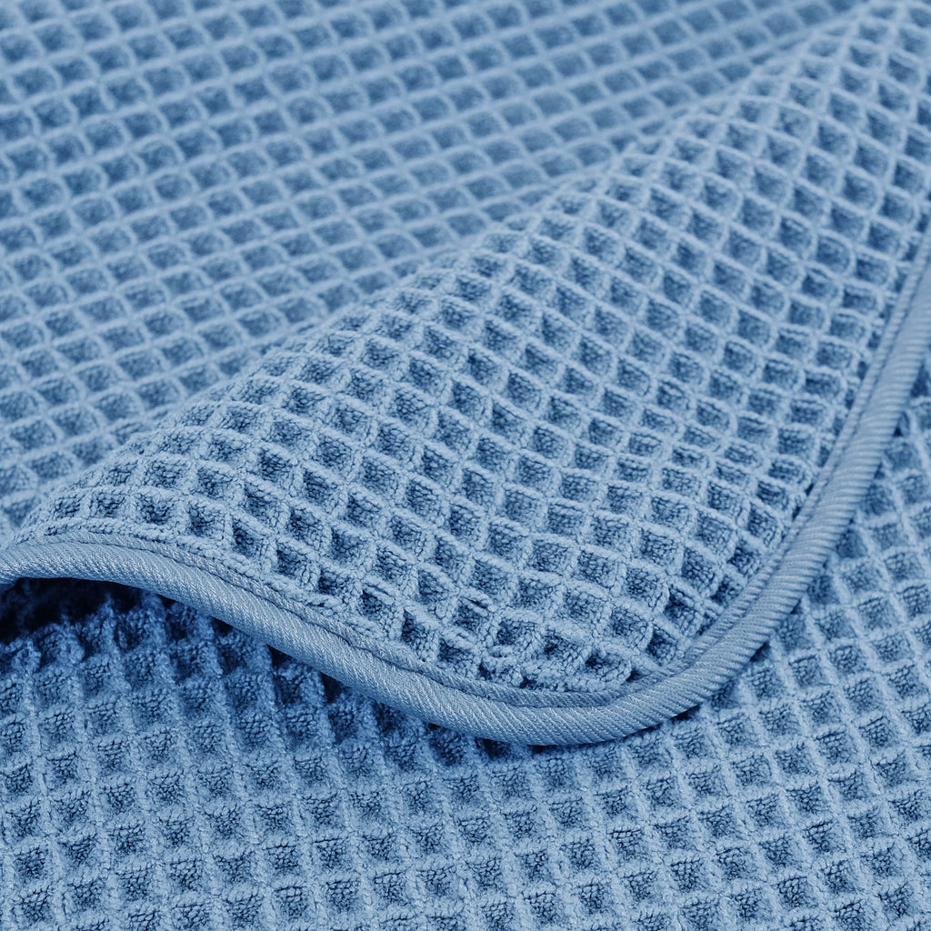POLYTE 430 GSM Microfiber Quick Dry Lint Free Bath Sheet, 70 x 35 in, Set of 2 (Waffle Weave)