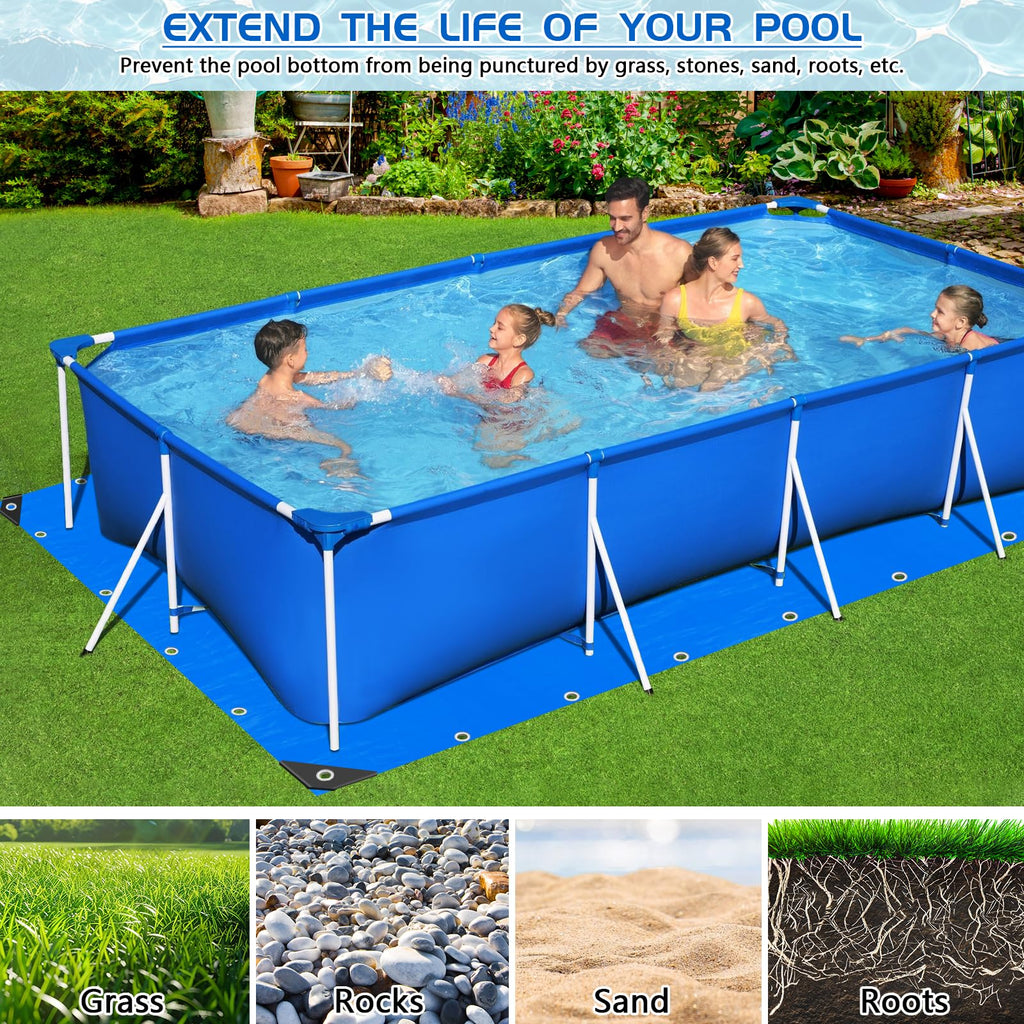 RGJ 10 x 7 Ft Pool Liner Pad for Above Ground Pools, Thickened Pool Mat ...