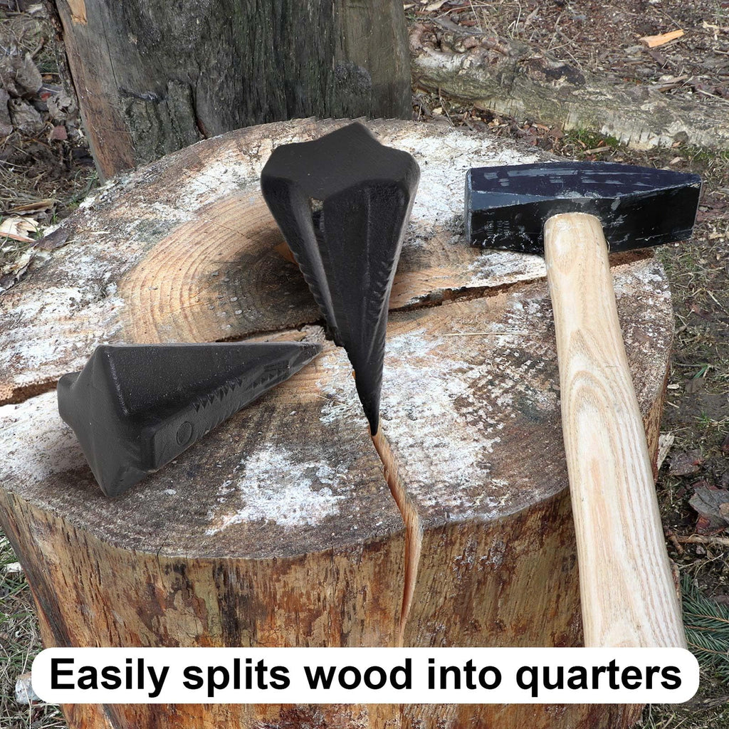 Otoolling 4 & 5 Lbs 2 Pcs Wood Splitting Wedges Manual Log Splitter, Black