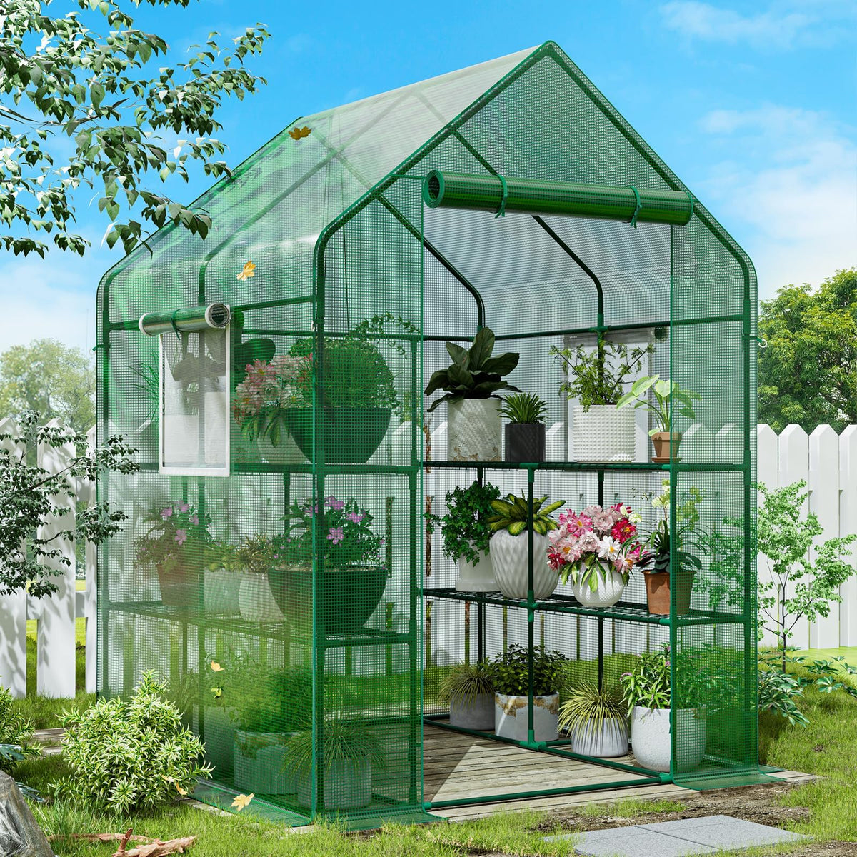 SPECILITE 56×56×78Inch Walk-in Greenhouse for Outdoors Garden Plant, Green