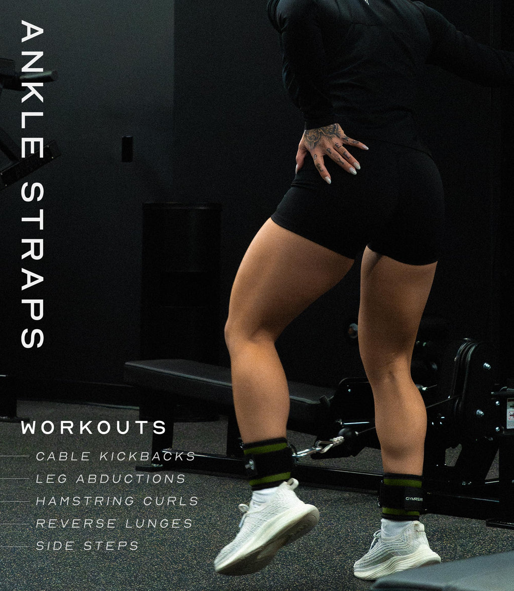 Gymreapers Ankle Strap (Single) For Cable Machine Kickbacks, Glute Workouts, Lower Body Exercises - Adjustable Leg Strap with Neoprene Padding (Ranger Green, Single)