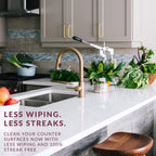 HOPE'S Perfect Countertop Cleaner and Polish - Streak-Free Multi Surface Cleaning Spray - Kitchen Spray for Granite, Quartz, Marble, Stone, Laminate, CORIAN, 22 Fl Oz, Pack of 1 with Microfiber Cloth