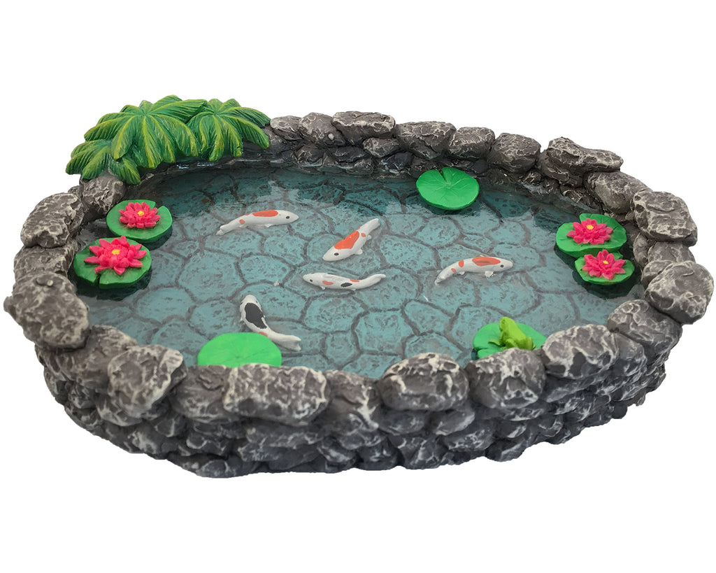 GlitZGlam KOI Miniature Pond for Fairy Garden - Enchanted Garden Accessories