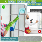 Enhon 2 Pack Mesh Screen Cleaner, Window Screen Cleaning Brush Washing Equipment, Detachable Window Cleaner Tool with Wet and Dry Dual Use