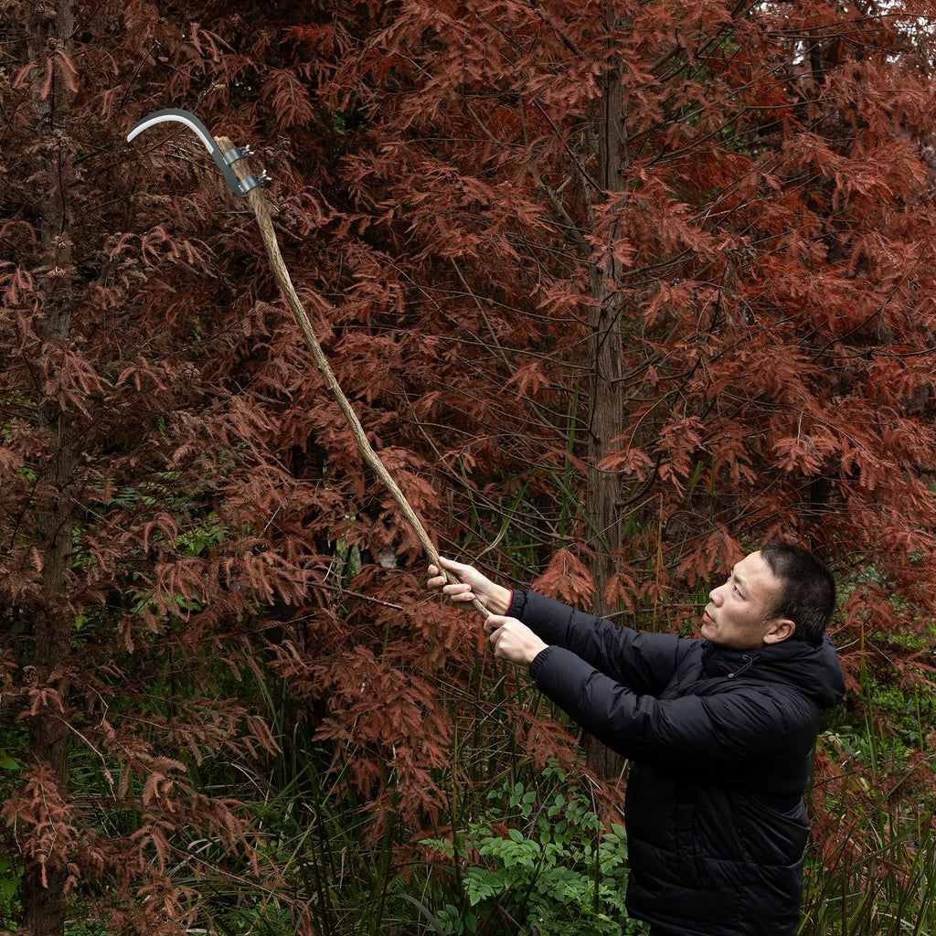 Steel Straw Sickle with Replaceable Wooden Handle Function, Manganese Steel Blade, Handheld Gardening Tools Multipurpose Gardening Weeding Grass and Farming Portable Safety Sickle
