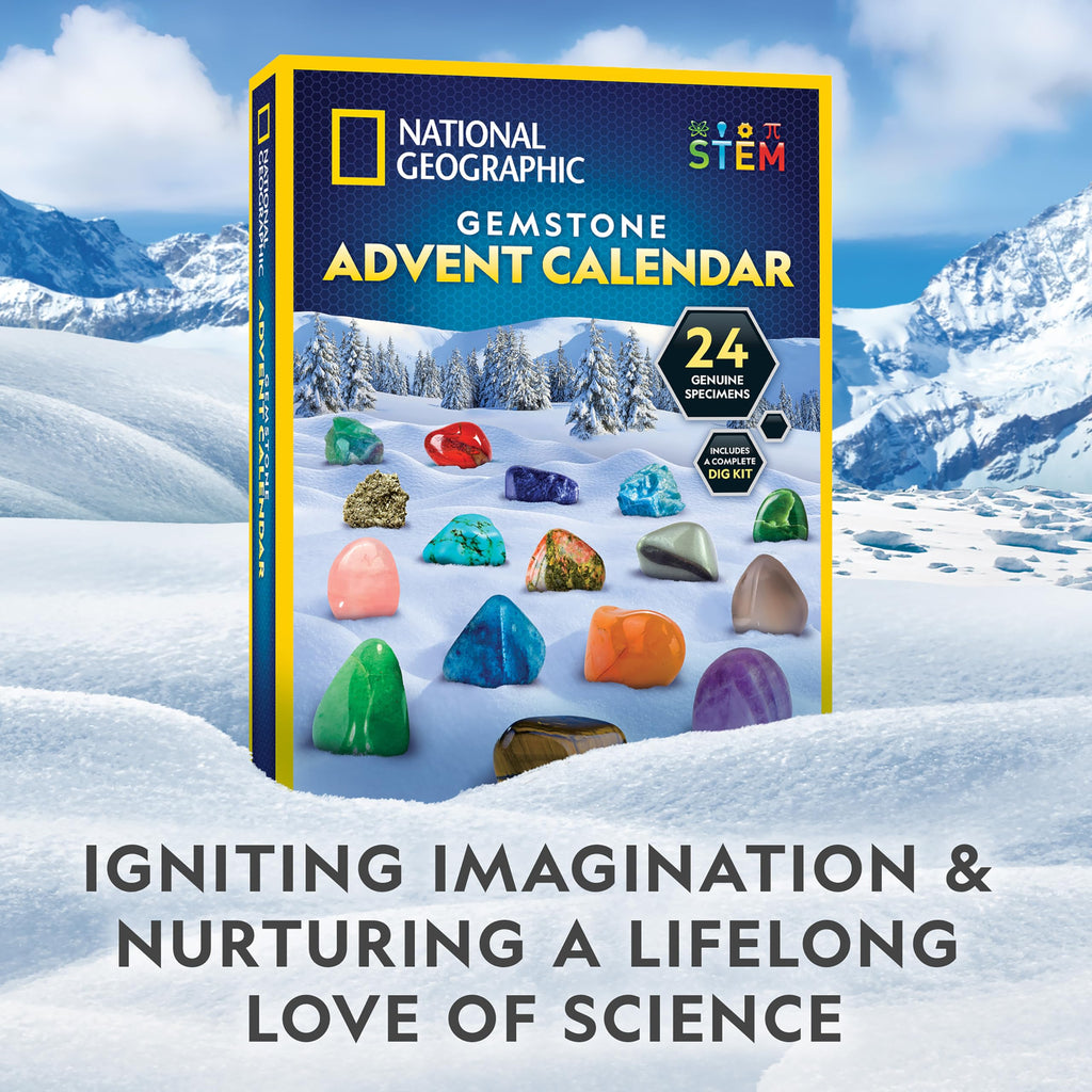 National Geographic 2026 Gemstone Advent Calendar with 24 Gems for Kids