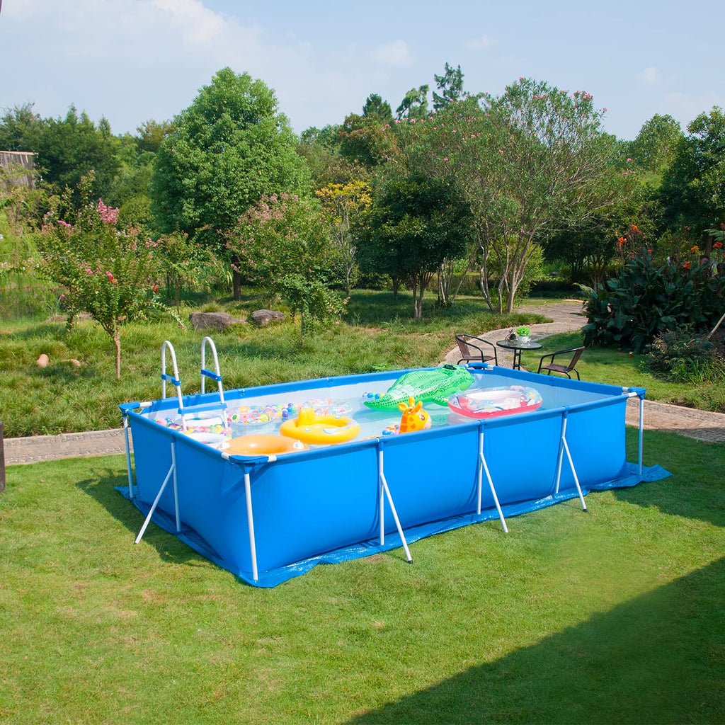 codree 9.7 x 6.7 Ft Rectangular Pool Ground Cloths- Waterproof PE Swimming Pool Ground Cloth- Dust-Proof Heavy Duty Square Ground Cloth Pool Tarp for Above Ground Pools