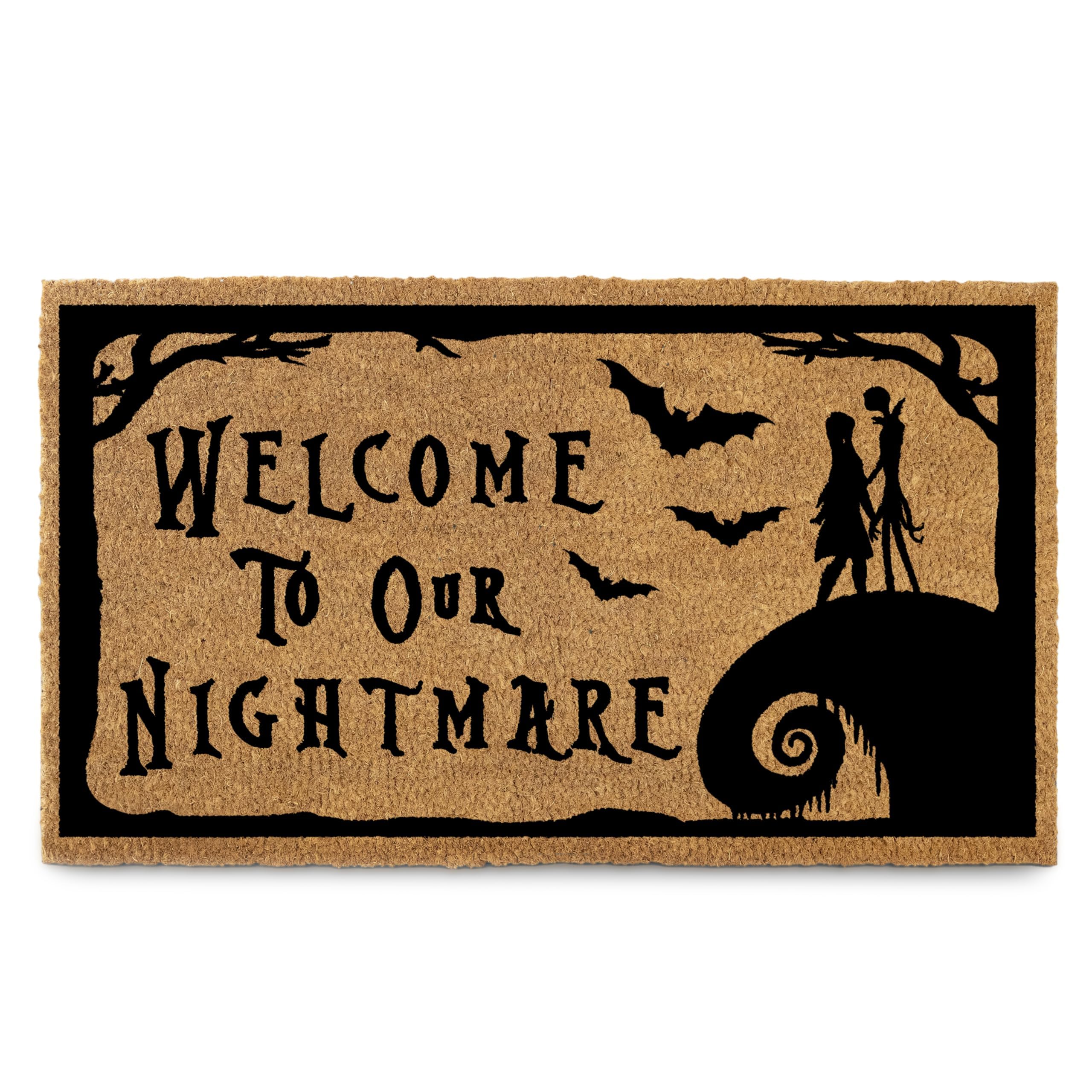 Nightmare Christmas Door Mat 30x17 Inch, Jack Door Mat for Covered Outdoor Area, Nightmare Christmas Doormat, Welcome Mat w/Non-Slip Backing