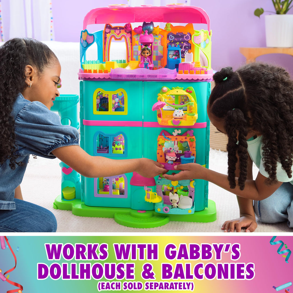 Gabby's Dollhouse, Party Room Playset with Exclusive Toy Figures, Dollhouse Furniture, Accessories & Fidget Play, Kids Toys for Girls and Boys Ages 3+