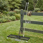 Lawn Leveling Rake - 30x10 Leveling Rake for Soil, Heavy Duty Yard Leveling Rake with 6.5FT Extra Long Handle, 2mm Thickened Stainless Steel Lawn Leveler, Landscape Tool for Dirt and Sand, with Gloves