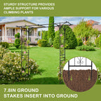 Outvita 7FT Black Metal Garden Arch Arbor Trellis