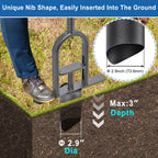 BeneLabel Grass Plugger Tool Lawn Plugger with Long Handle - Heavy Duty Steel Sod Turf Plugger Bulb Planter Tool, Soft Rubber Grip for Turf Repair, Seedling Transplant & Digging Holes