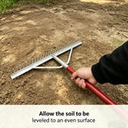KYLIN 36 Inch / 36 Tines Aluminum Landscape Rake with 66 Inch Extra-Long Handle, Versatile Rake for Lawn Care,Loosening Soil, Weeding, Leveling Gravel, Beach Sand - Lighweight & Rust Proof