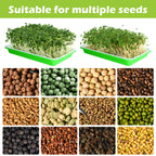 EBaokuup 10 Pack Seed Sprouter Tray with Drain Holes - BPA Free Seed Garden Plant Germination Propagation Trays, Soil-Free Wheatgrass Tray Sprouter Microgreens Growing Kit with Germinating Paper