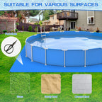 12x12Ft Swimming Pool Ground Cloth,Waterproof Square Swimming Pool Liner Pad for Above Ground Swimming Pools Heavy Duty Pool Ground Mat Protector Pad Pool Tarp