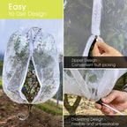 Fruit Tree Netting, RIFNY 3.9 X 3.3 FT Blueberry Bush Netting Cover with Zipper Drawstring, Outdoor Mosquito Net Garden Netting Cover Protector Plant from Birds Cicadas Animals Insect (4 PCS, White)