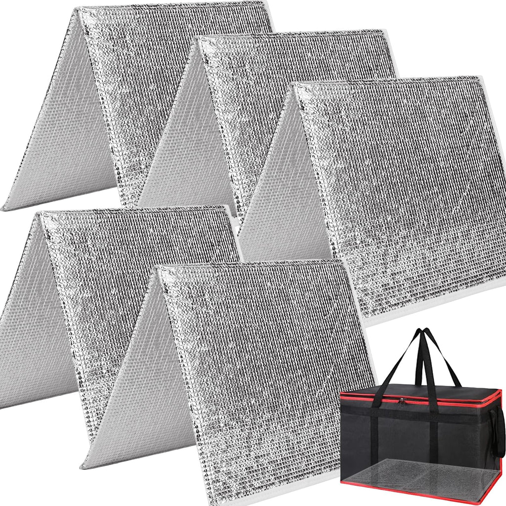 Bodaon 5PK Removable Hard Bottom for 23" W x 14" D Bag, XXX-Large Foldable Insulated Plate for Reusable Grocery Shopping Bags, Sturdy Supporter for Food Delivery Cooler Bag, Rideshare Delivery Bag