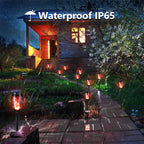 Toodour Solar Torch Flame Lights, 6 Pack Solar Lights Outdoor with Flickering Flame, Waterproof Patio Light Landscape Decoration Lighting for Garden, Lawn, Yard, Outdoor Decor - Red
