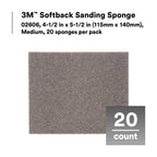 3M Softback Sanding Sponge 02606, 4 1/2 x 5 1/2 in, 20 Pack, Medium Grit, Fast Cutting