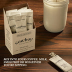 Cowboy - The Exclusive 1st Milking, Whole, Grass Fed Colostrum Supplement for Full Body Health - Bovine Colostrum Powder Packed w/Bioactive Nutrients (10 Travel Packs - Vanilla)