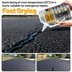Asphalt Crack Filler, 8LB High Elasticity Cement Crack Filler, Self Leveling Waterproof Repair Sealant for Driveway, Walkway, Blacktop Concrete Joint, Outdoor Quick Drying Sealer - Black