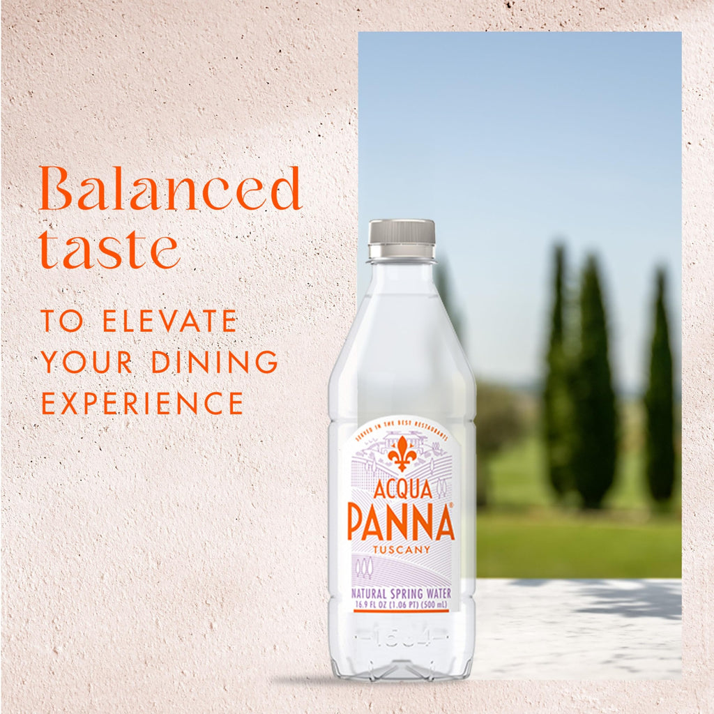 Acqua Panna Natural Spring Water, 16.9 Fl Oz, 24-Pack