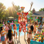4 Pcs 12 Ft Skeleton Hawaiian Outfit Set Tropical Shirt Shorts Lei Headband