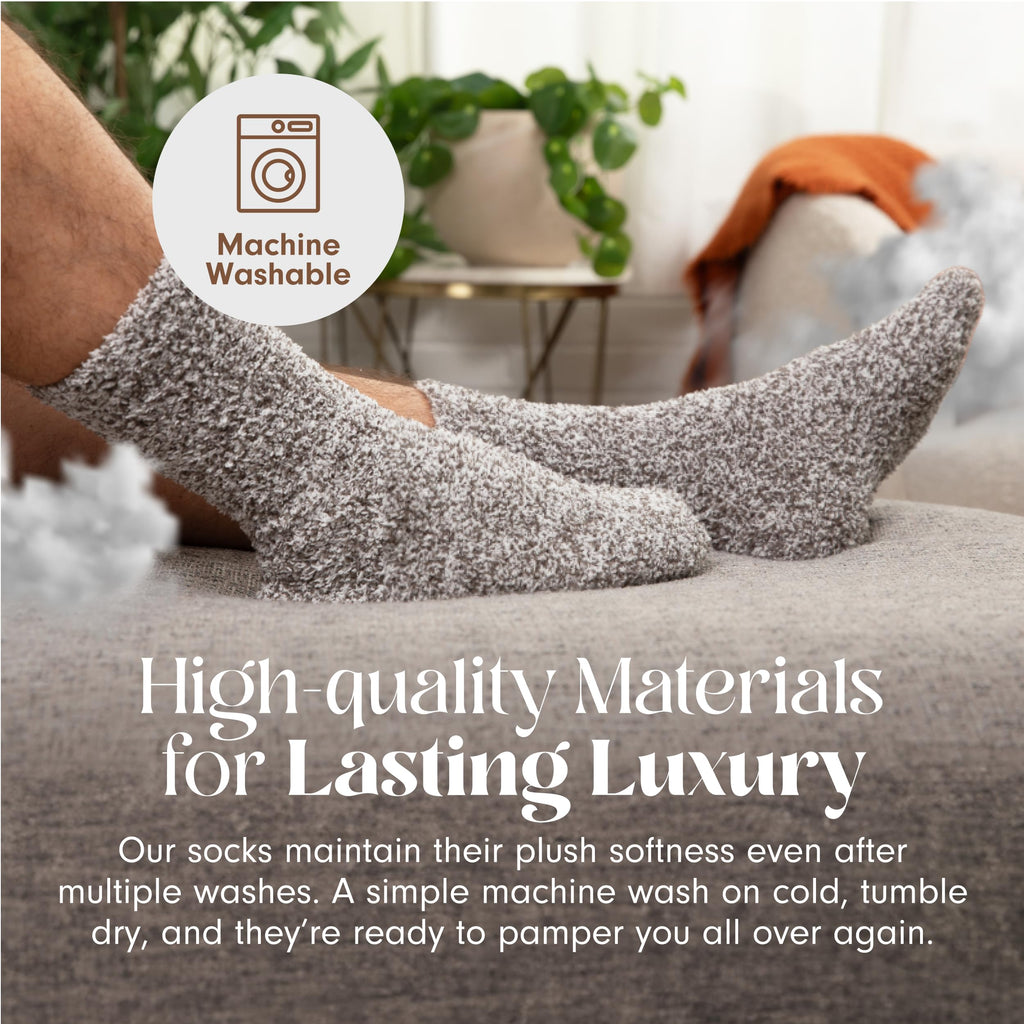 Unboxme Gifts Premium Mens Fuzzy Cloud Socks - Cozy Slippers Socks for Men