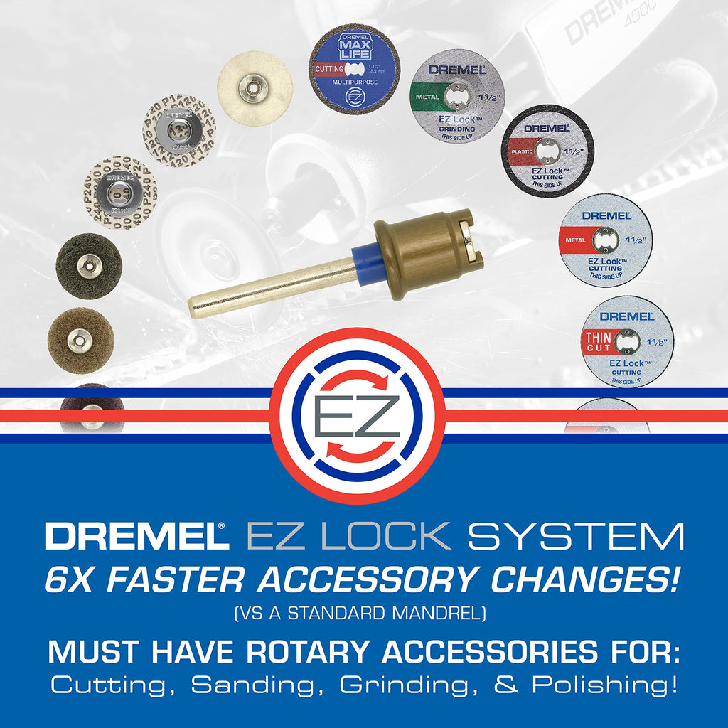 Dremel EZ725 70-Piece All-Purpose Rotary Tool Accessory Set With Storage Kit - EZ-Lock And EZ Drum For Faster Accessory Changes - Perfect for Cutting, Polishing, Cleaning, And Sanding