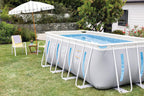 INTEX 26769EH 13ft X 6.5ft x 48in Prism Frame Clearview Rectangular Above Ground Swimming Pool Set with 530 GPH Cartridge Filter Pump, Ground Cloth, Pool Cover