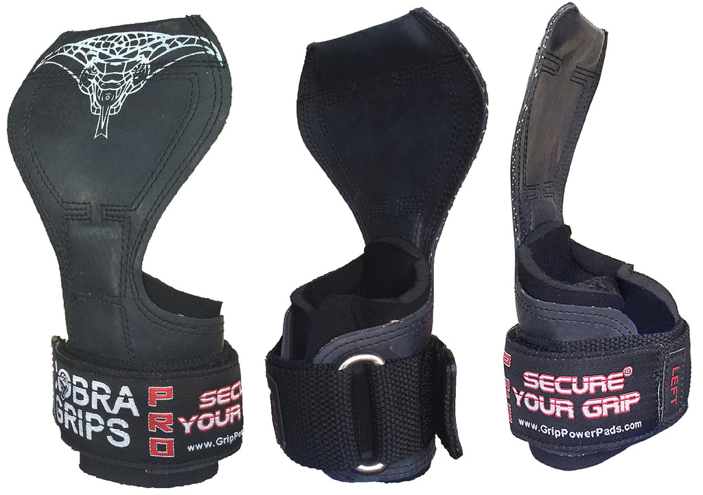 Cobra Grips PRO Weight Lifting Gloves, Heavy Duty Straps, Alternative to Power Lifting Hooks, for Deadlifts with Built in Adjustable Neoprene Padded Wrist Wrap Support