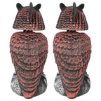 Hausse 2 Pack Fake Owl Decoys to Scare Birds Away, Rotating Head Plastic Owl Bird Deterrents, 10.6 Inch Height Bird Scarecrow Nature Enemy Horned Pest Repellent for Outdoor Garden Yard