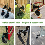 8 Inch Heavy Duty Gate Wheel, 750 lb Capacity, Fits Metal Tube Gates and Wooden Gates, 360° Swivel Spring-Loaded Caster. Gate Wheel for Smooth Operation. (8-INCH 2PACK)