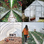 VEVOR Greenhouse Plastic Sheeting 8 x 25 ft, 6 Mil Thickness UV Resistant Clear Polyethylene Film, Hoop Green House Cover for Farms, Agriculture, Garden