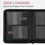 Toploader Binder, Holds 160 Toploaders, 100 Toploaders Included, 4-Pocket PU Cover Top Loader Binder for 3" x 4" Rigid Toploaders, Ringless Double-Sided Toploader Card Binder for TCG, Sport Cards