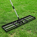 Lawn Leveling Rake, 45"x10" Stainless Steel Lawn Leveler with 76" Adjustable Handle, Heavy-Duty Yard Leveling Rake for Garden, Golf Course, Farm, Pasture, Professional Lawn Care Tool