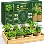 Indoor Herb Garden Kit, Culinary Herb Starter Kit with Seeds & Tools for Beginners, Kitchen Decor, House Warming Gifts for New Home, for Christmas, Ultimate Birthday Gifts for Women Men Mom Dad