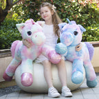 Tezituor 43in Giant Unicorn Stuffed Animal, Rainbow Pink Stuffed Unicorn