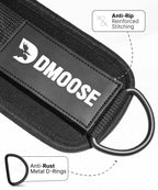 DMoose Ankle Strap for Cable Machine - One Size Fit with Premium Padding, Workout Kickback Ankle Cuffs, Ankle Bands for Working Out, Booty Workouts, Leg Extension, Hip Abductors & Lower Body Exercises