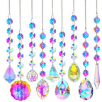 9 PCS Crystal Rainbow Suncatchers, Hanging Crystals Sun Catchers Pendants