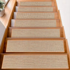 FlowaFoli Stair Treads for Wooden Steps Indoor,8" X 30" (15 in Pack) Stair Treads Non Slip, Machine Washable for Kids Elders and Pets,Beige