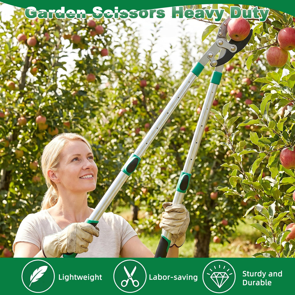 Heavy Duty Anvil Lopping Shears -2 inch Cutting Capacity Bypass Lopper - Extendable 26 Inch to 41 Inch,Professional Tree Branch Cutter