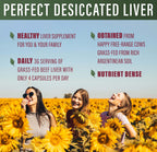 Perfect Supplements – Desiccated Beef Liver Capsules Grass Fed Supplement -Natural Source of Protein, Iron, Vitamins A & B- Boosts Energy and Immunity - No Chemicals No Dairy and Hormone Free