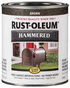 Rust-Oleum 239073-2PK Stops Rust Hammered Finish Paint, Quart, Brown, 2 Pack