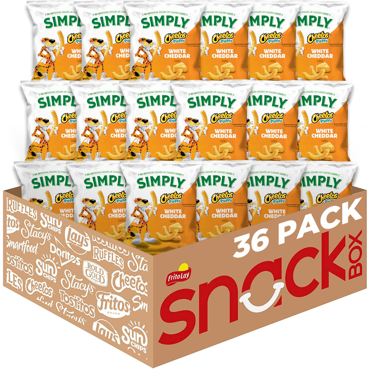 Simply, Cheetos Puffs White Cheddar, 0.875 Ounce (Pack of 36)