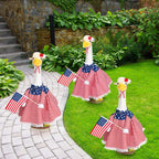 JcHrmers Patriotic Porch Goose Outfits 4th of July Goose Outfit Fits 23" Cement Plastic Goose Statue for Independence Day USA 250th Anniversary Outdoor Lawn Garden Yard Patio Decoration (Style 1)