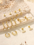 Flat Back Cartilage Earrings for Women Trendy Dainty CZ Flatback Studs